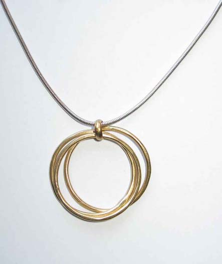 Necklace with 3 Hammered Rings